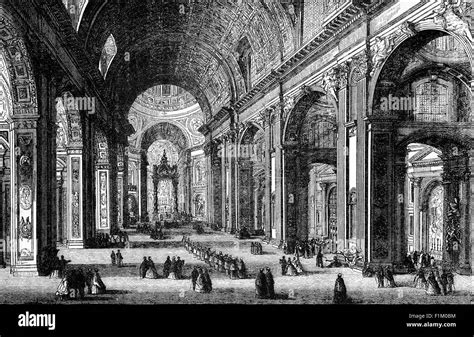 The Vast Interior Of St Peters Church The First Basilica Built By