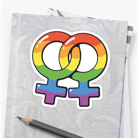 Rainbow Colored Double Female Symbol Sticker By Pisarovsky Redbubble