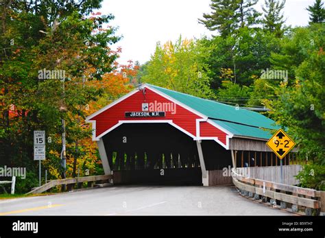 Covered Bridge At Jackson New Hampshire Usa Stock Photo Alamy