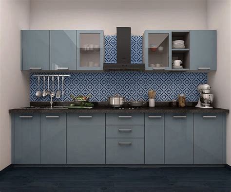 Straight kitchen with classic cabinet. Modular Kitchen Designs 2013