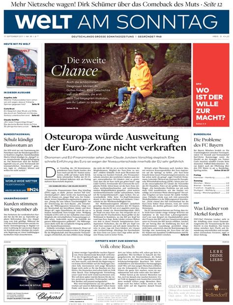 Welt Am Sonntag Zeitung Als Epaper Im Ikiosk Lesen
