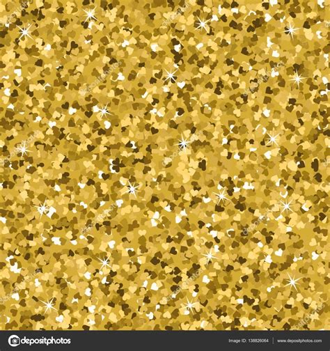 Seamless Yellow Gold Glitter Texture Shimmer Hearts Love Background