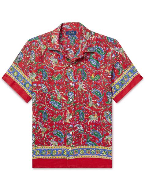 Polo Ralph Lauren Paisley Print Linen Shirt In Red For Men Lyst