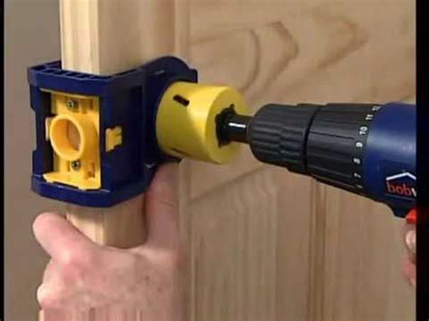 Prep the door for the lock latch plate. Install Door Locks - Décor Moulding - YouTube