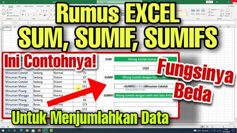 Rumus Excel Sum Sumif Dan Sumifs Untuk Menjumlahkan Data Lengkap