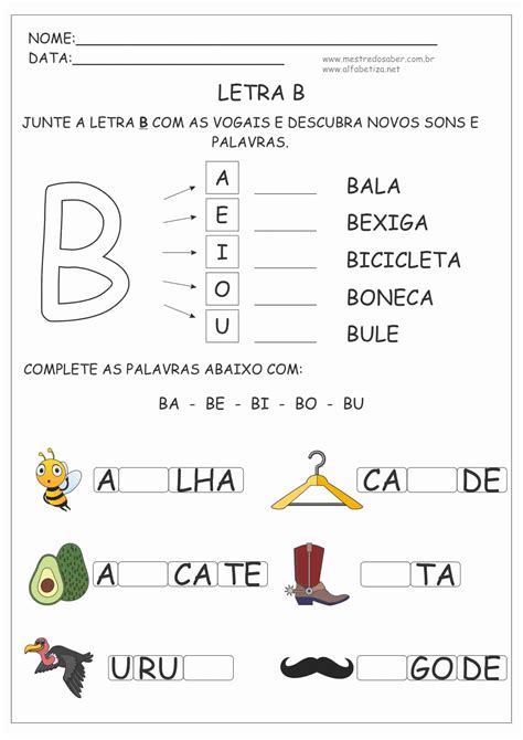 Atividades Sobre A Letra B Para Educa O Infantil Ensino