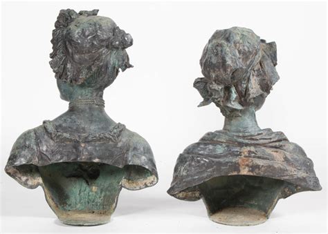 adrian charles prosper d epinay french 1836 1914 bronze pair of garden busts jeffrey s