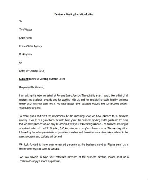 business meeting invitation letter