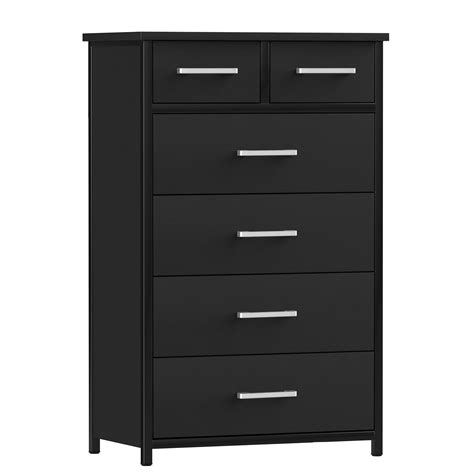 Ikeno 6 Drawer Tall Dresser With Sturdy Metal Frame Industrial Drawer