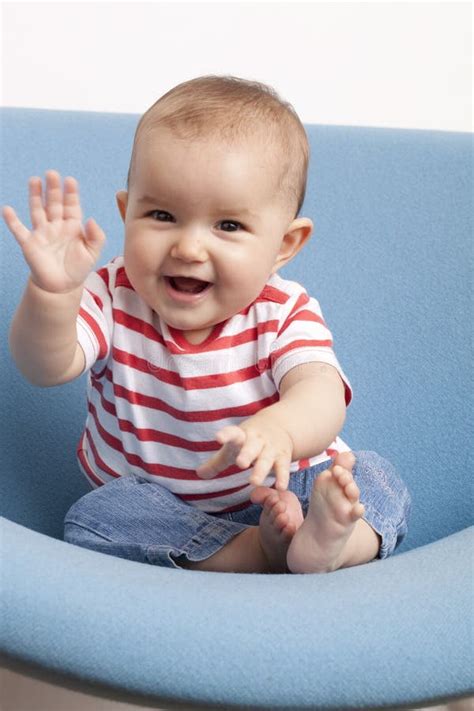 Young Baby Saying Hello Stock Image Image Of Blue Politeness 35895243