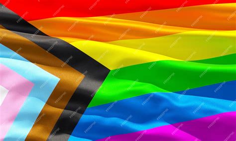 Premium Photo | Progress Pride flag closeup view background for LGBTQIA