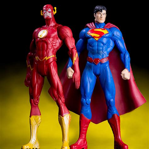 2pcs Dc The Flash Superman Action Figure Justice League Hero Pvc Toy