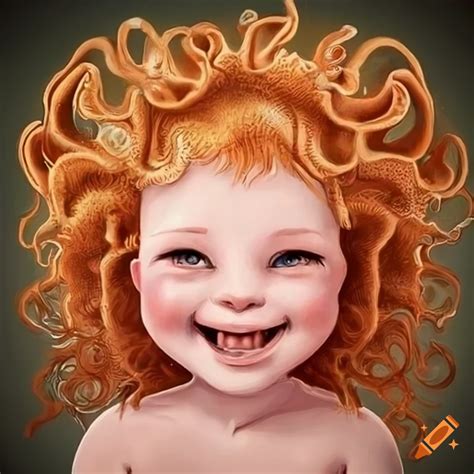 cute illustration of smiling ginger haired dressed girls on craiyon