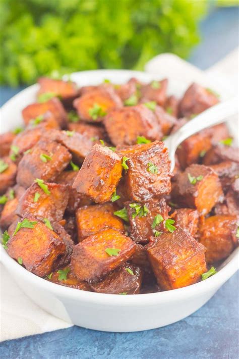 These Roasted Cinnamon Brown Sugar Sweet Potatoes Make A Deliciously