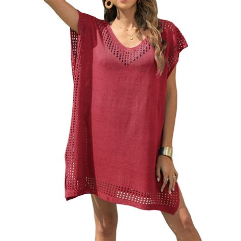 Liacowi Bathing Suit Cover Ups For Women Knitted Crochet Hollow Out