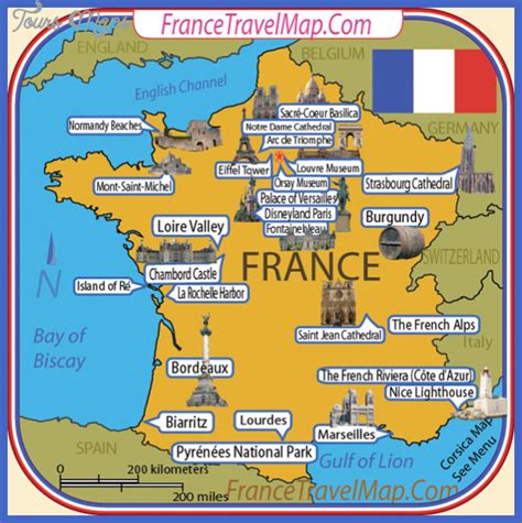Tourist Map Of France Map Vector