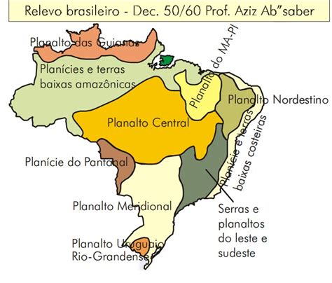 Geografia 6º Ano Mapas Do Relevo Brasileiro Variações Históricas