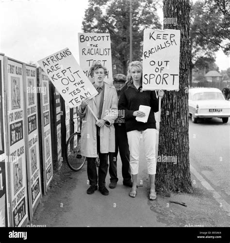 Demonstration At Test Match Anti Apartheid Demonstrators Outside The
