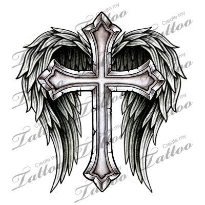 Learn how to draw a cross with wings. Marketplace Tattoo Cross with Wings #14700 ...