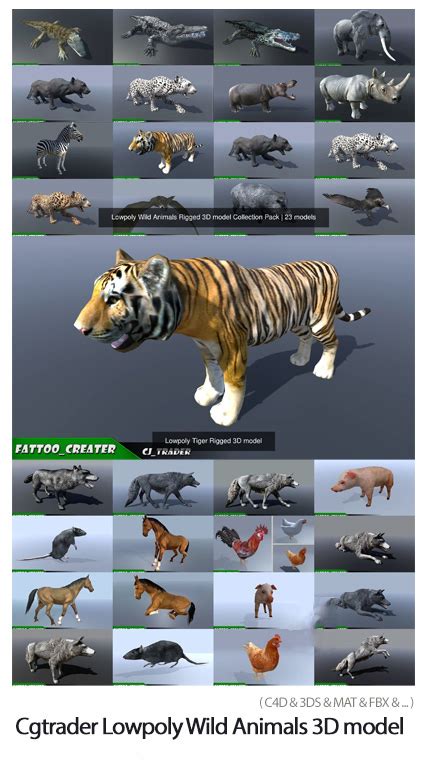Lowpoly Wild Animals Rigged 3d Model Collection Pack Heroturko