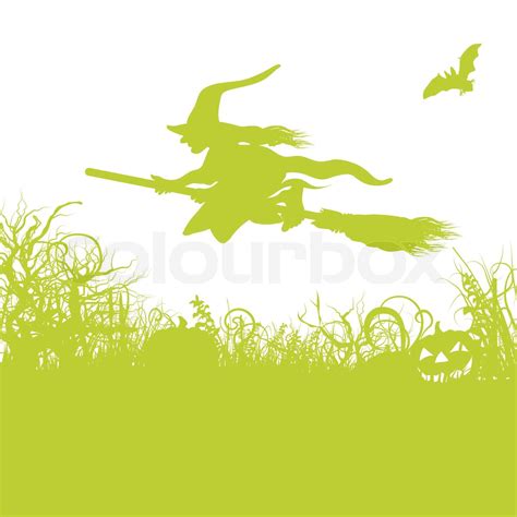 Flight Witch Stock Vector Colourbox