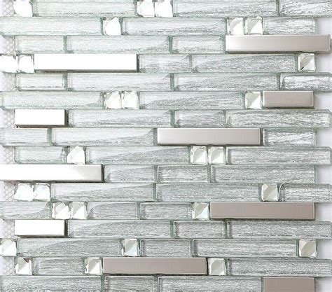 Where did you find the subway tiles on a mesh back? Metal with base Backsplash Tiles 304 Stainless Steel Sheet ...