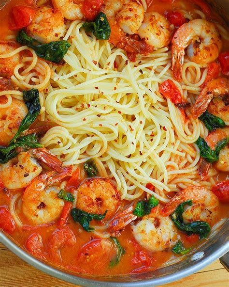 Cook the shrimp just until it begins to turn pink. GARLIC SHRIMP PASTA IN RED WINE TOMATO SAUCE • A perfect # ...