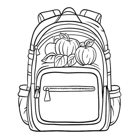 Premium Vector School Bag Line Art
