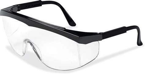 mcr safety crews ss110 stratos safety glasses polycarbonate clear lens nylon black frame 1