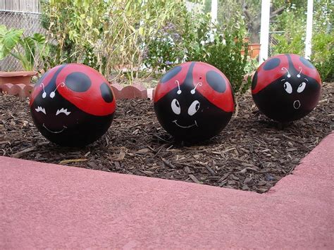Shouting at a ball will make it strike more. Bowling ball garden decor. | OutDoor Ideas | Pinterest