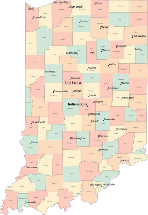 Indiana County Map With Cities And Towns Images And Photos Finder