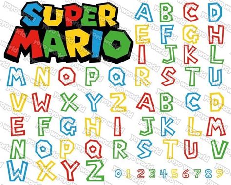 Super Mario Schriftart Mario Schriftart Super Mario Svg Etsy