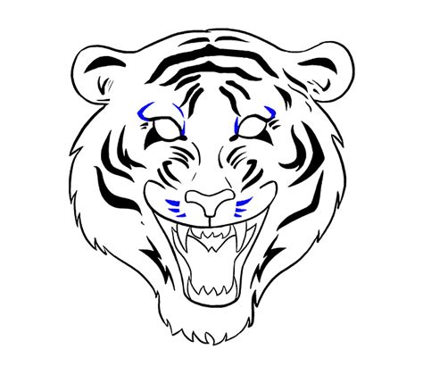How To Draw A Tiger Face In A Few Easy Steps Easy Drawing Guides