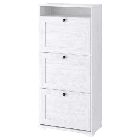 Ikea mackapar shoe cabinet/storage 80x102cm white keeps shoes handy but out of sight. IKEA BRUSALI White Shoe cabinet with 3 compartments | Shoe ...