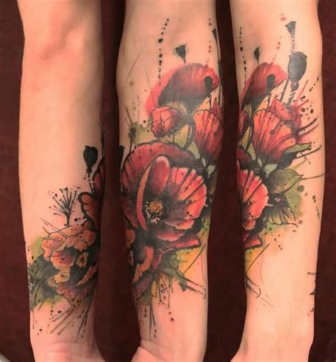 34 Watercolor Poppy Tattoos