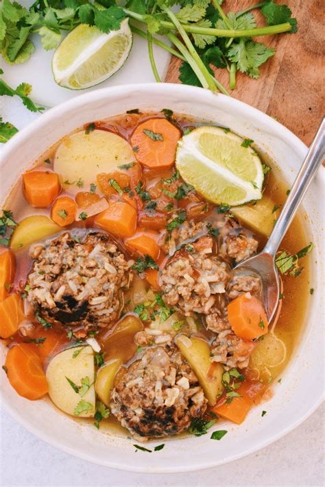 With ground beef, rice, and plenty of green bell peppers, you'll have a hearty meal all in one pot. Vegan Mexican Albondigas Soup | Stuffed peppers, Stuffed pepper soup, Cooking white rice