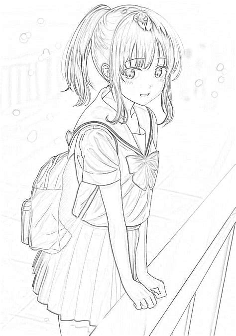 Anime Girl Coloring Page Mimi Panda 434