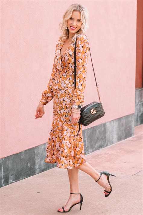 Fall Floral Midi Dress Straight A Style