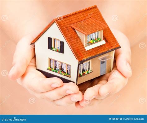 House In Human Hands Stock Photo Image Of Property Model 15588106