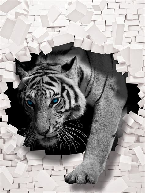 ¡juega gratis a tiger simulator 3d, el juego online gratis en y8.com! Fototapete Tapete Wandbild 1D20167256 3D Tiger kommt aus ...