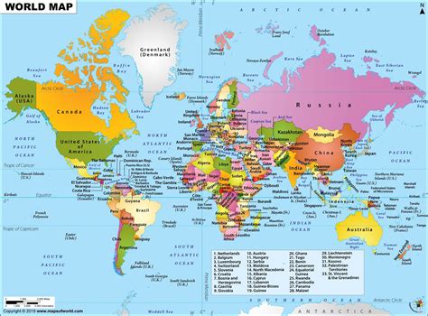 World Map Countries And Capitals