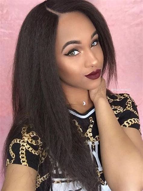 10 22 Inches Kinky Straight Full Lace Human Hair Wig Full Lace Wig