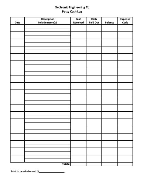 40 Petty Cash Log Templates And Forms Excel Pdf Word Templatelab