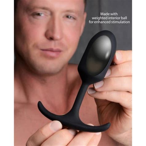 heavy hitters premium silicone weighted anal plug medium sex toys and adult novelties adult