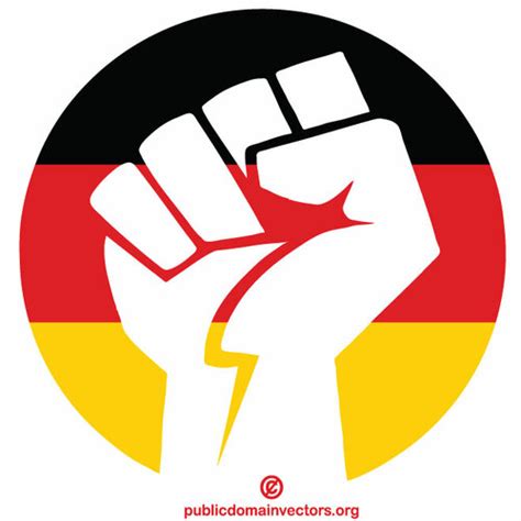 Clenched Fist With German Flag Public Domain Vectors