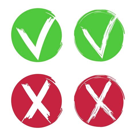 Premium Vector Yes Or No Check Mark Cross Symbol Set