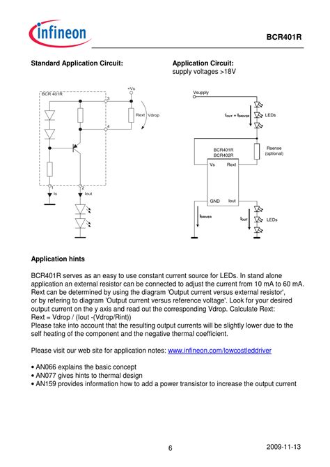 Bcr401r Standard Application Circuit Application Circuit Iout