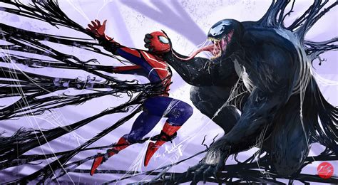 Venom Vs Spiderman Wallpapers Top Free Venom Vs Spiderman Backgrounds