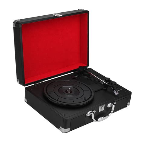 Eu Plug 334578 Rpm Bluetooth Portable Suitcase Turntable Vinyl Lp