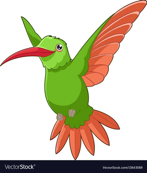 Cartoon Smiling Hummingbird Royalty Free Vector Image